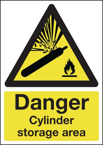 A5 Danger Cylinder Storage Area - Rigid - Y2457416