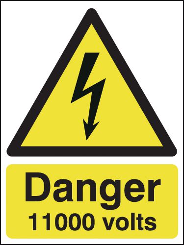 150x125mm Danger 11000 Volts - Rigid - Y1418941
