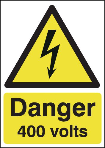 150x125mm Danger 400 Volts - Rigid - Y1418954