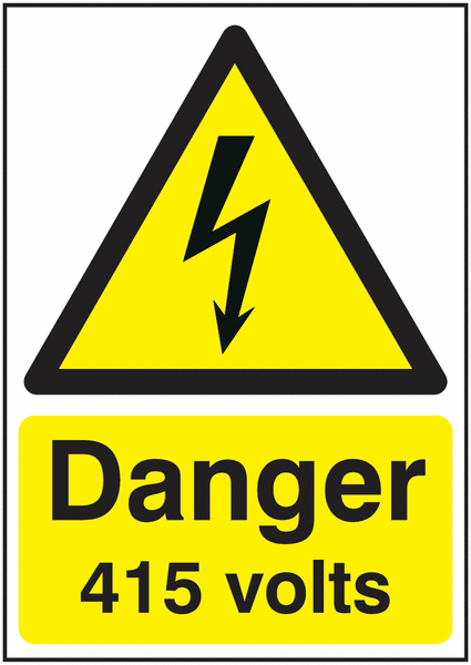 A5 Danger 415 volts - Self Adhesive - Y1339108