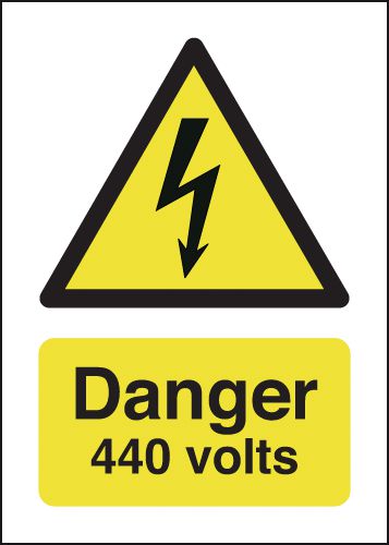 150x125mm Danger 440 Volts - Rigid - Y1418960