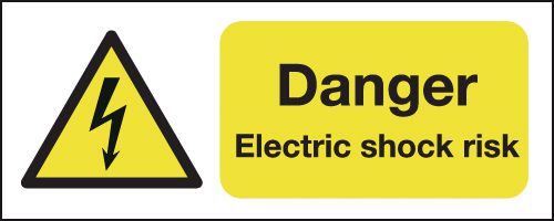 100x250mm Danger Electric Shock Risk - Rigid - Y1339386