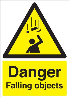A4 Danger Falling Objects - Self Adhesive - Y1339499