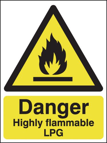 A4 Danger Highly Flammable LPG - Self Adhesive - Y2457706