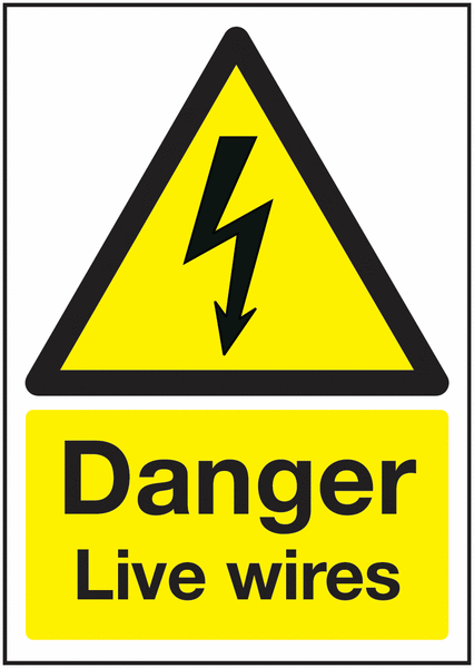 A4 Danger Live Wires - Self Adhesive - Y1339814