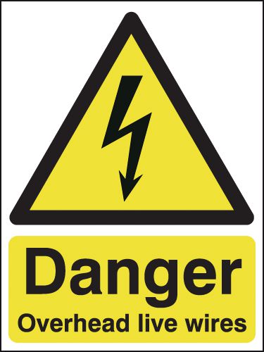 A4 Danger Overhead Live Wires - Rigid - Y2457732