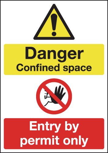 A5 Danger Confined Space Entry By Permit Only - Rigid - Y1420045
