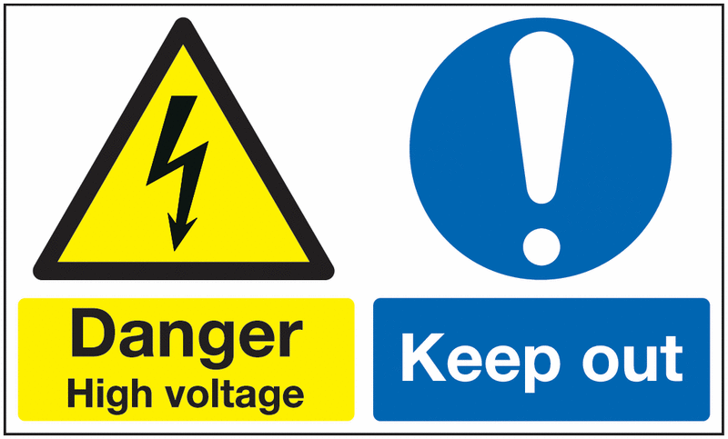 150x300mm Danger High Voltage - Self Adhesive - Y1343479