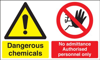 300x500mm Dangerous Chemicals No Admittance Authorised Personnel Only - Rigid - Y1343535
