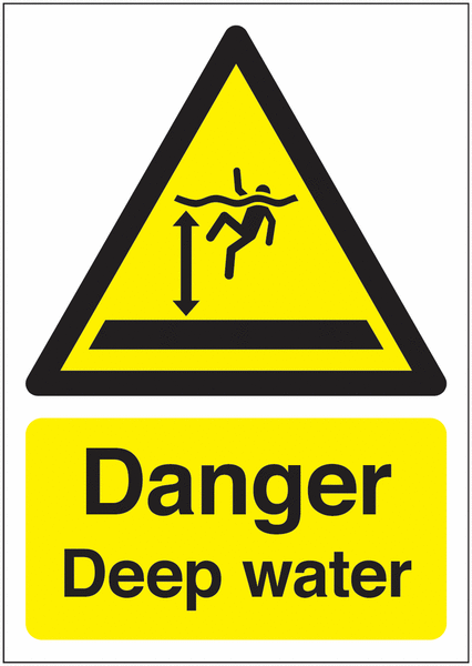 A4 Danger Deep Water - Self Adhesive - Y1339294