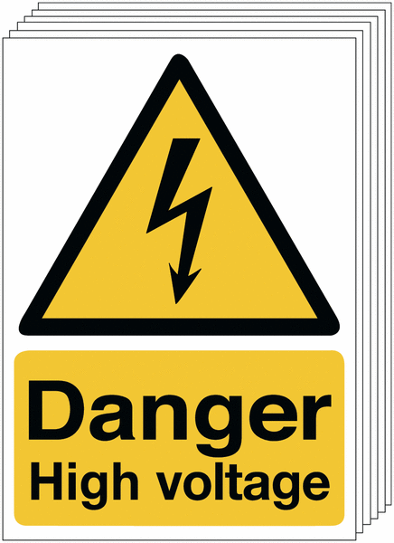 A5 Danger High Voltage - Rigid Pk of 6 - Y1427322