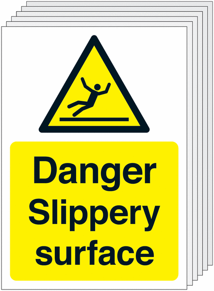 A5 Danger Slippery Surface - Rigid Pk of 6 - Y1427390