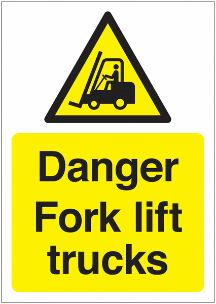 A4 Danger Forklift Trucks - Rigid - Y1419028