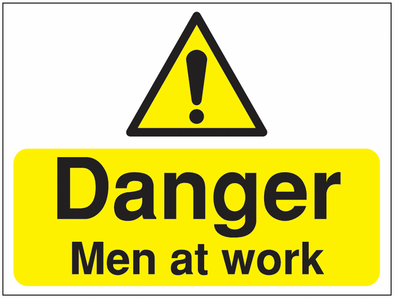 300x400mm Danger Men at work Construction Sign - Rigid - Y4065423