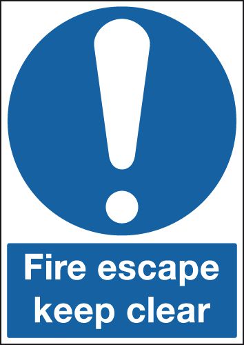 A3 Fire Escape Keep Clear - Self Adhesive - Y1337222 – RackingLabels